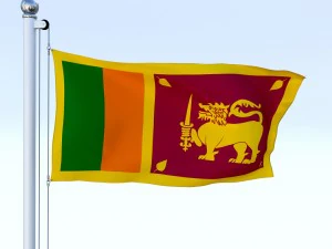 animated sri lanka flag 3D Model