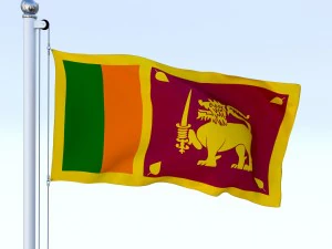 animated sri lanka flag 3D Model