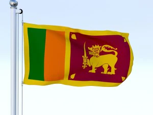 animated sri lanka flag 3D Model