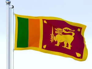 animated sri lanka flag 3D Model