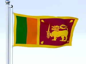 animated sri lanka flag 3D Model