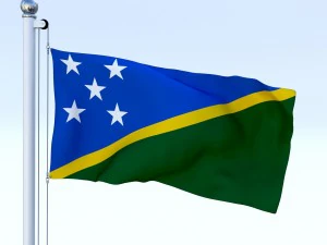 एनिमेटेड सोलोमन द्वीप ध्वज 3D मॉडल