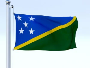 animated solomon islands flag 3D Model