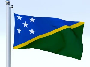 animated solomon islands flag 3D Model