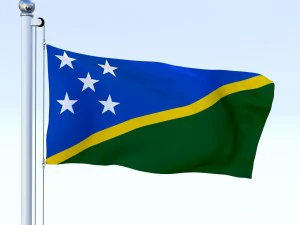 animated solomon islands flag 3D Model
