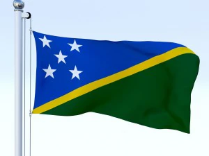 animated solomon islands flag 3D Model
