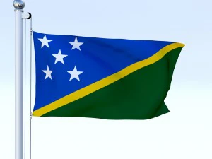 animated solomon islands flag 3D Model
