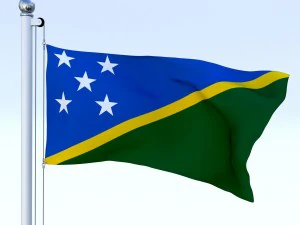 animated solomon islands flag 3D Model