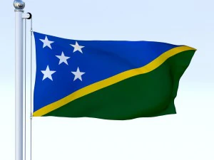 animated solomon islands flag 3D Model