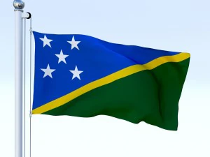 animated solomon islands flag 3D Model