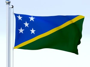 animated solomon islands flag 3D Model