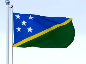 animated solomon islands flag 3D Model