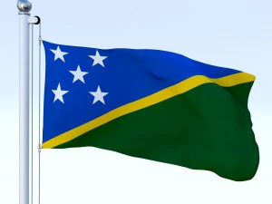 animated solomon islands flag 3D Model