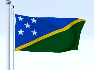 animated solomon islands flag 3D Model