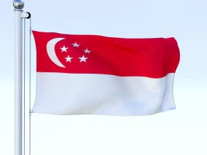 animated singapore flag 3D Model