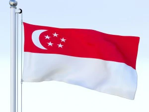 animated singapore flag 3D Model