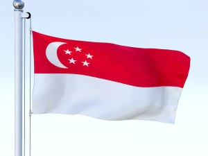 animated singapore flag 3D Model