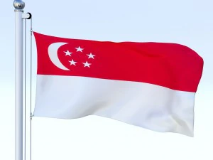 animated singapore flag 3D Model