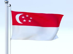 animated singapore flag 3D Model