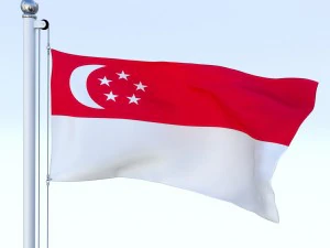 animated singapore flag 3D Model