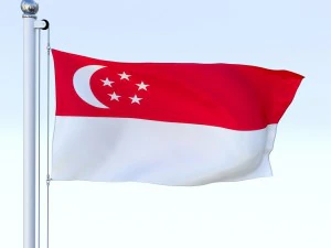 animated singapore flag 3D Model