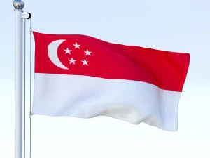 animated singapore flag 3D Model