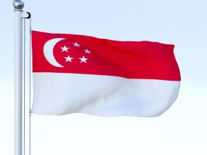 animated singapore flag 3D Model
