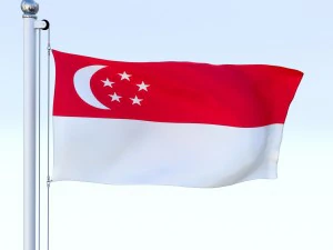 animated singapore flag 3D Model