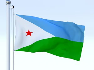 애니메이션 지부티 국기 3D 모델