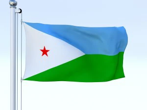animated djibouti flag 3D Model