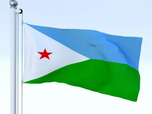 animated djibouti flag 3D Model
