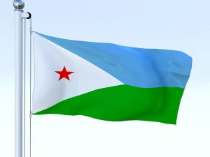 animated djibouti flag 3D Model