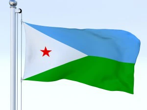 animated djibouti flag 3D Model