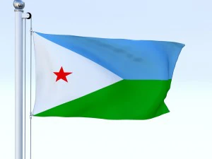 animated djibouti flag 3D Model