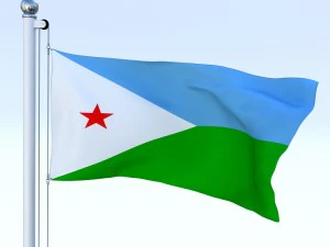 animated djibouti flag 3D Model