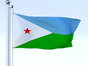 animated djibouti flag 3D Model
