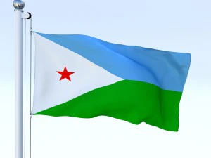 animated djibouti flag 3D Model