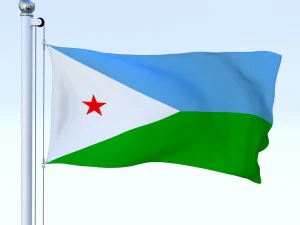 animated djibouti flag 3D Model