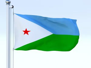 animated djibouti flag 3D Model