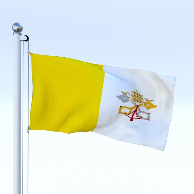animated vatican city flag Modelo 3D .c4d .max .obj .3ds .fbx .stl .blend 