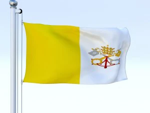 animated vatican city flag 3D Model