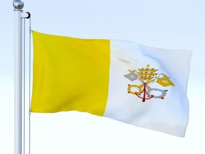 animated vatican city flag 3D Model
