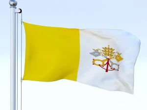 animated vatican city flag 3D Model