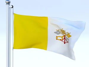 animated vatican city flag 3D Model