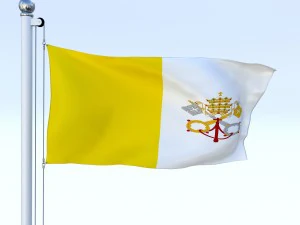 animated vatican city flag 3D Model