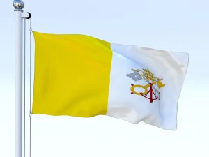 animated vatican city flag 3D Model