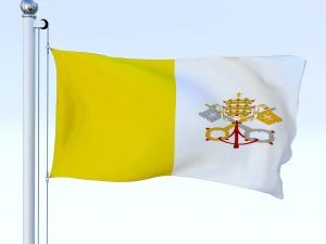 animated vatican city flag 3D Model