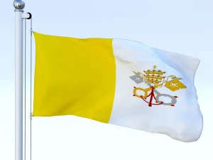 animated vatican city flag 3D Model