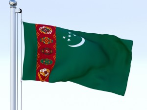 animated turkmenistan flag Modèle 3D