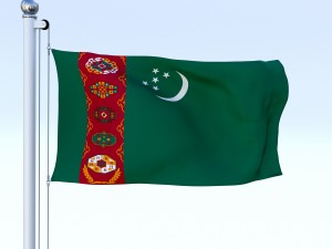 animated turkmenistan flag Modelo 3D